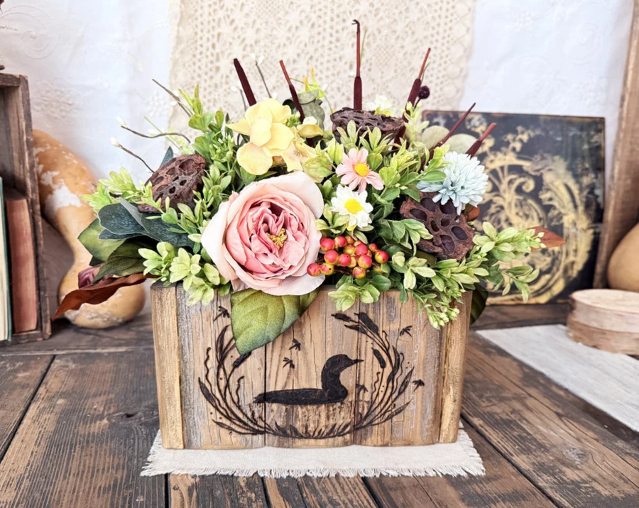 Wood Box Centerpieces