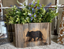 Black Bear Boxwood Wood Box – Evergreen Arrangement