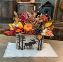 Moose Harvest Wood Box – Autumn Floral Arrangement