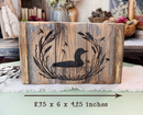 Loon Lake Wood Planter Box – Cattail & Rose Arrangement